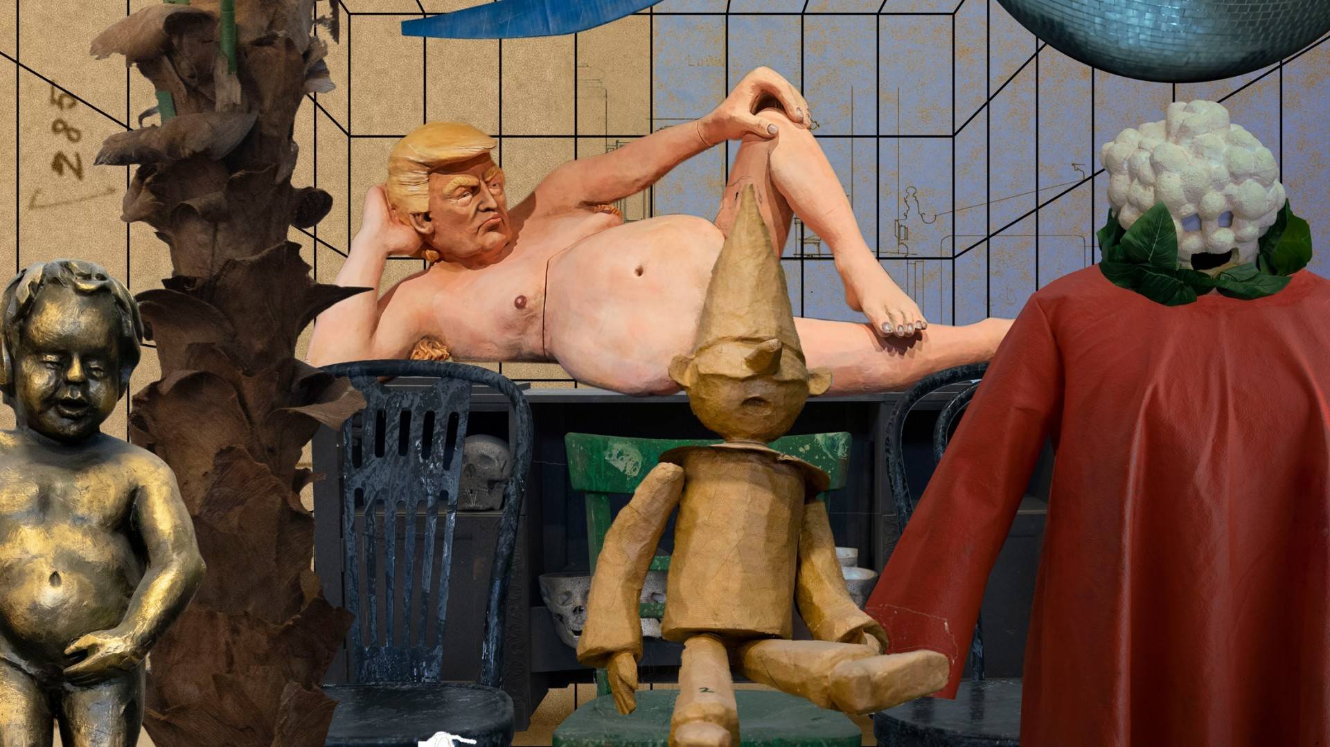 Goły Trump i święta figurka… Słowak wyprzedaje rekwizyty