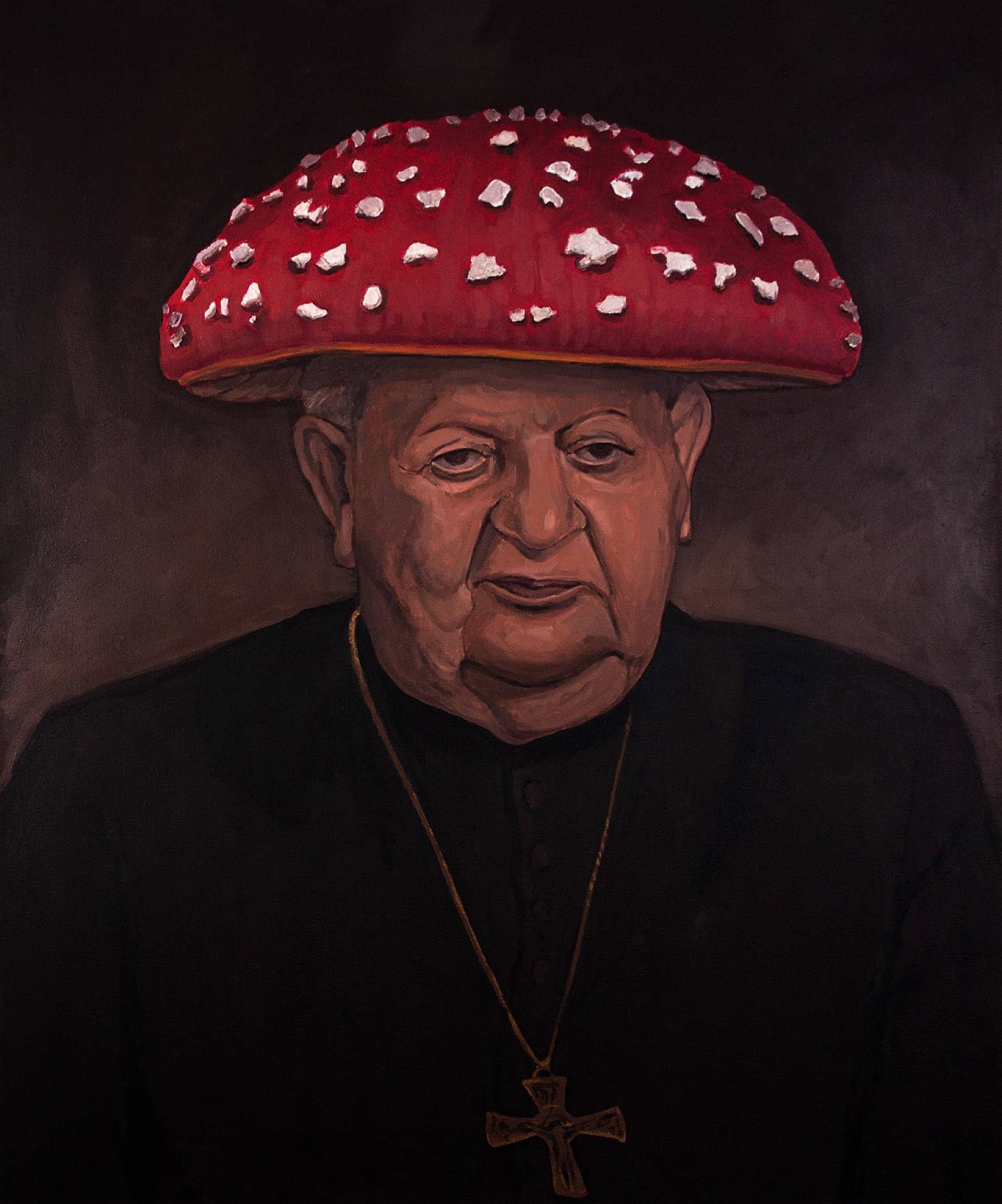 Portret kardynała Dziwisza z muchomorem hitem malarskiego konkursu