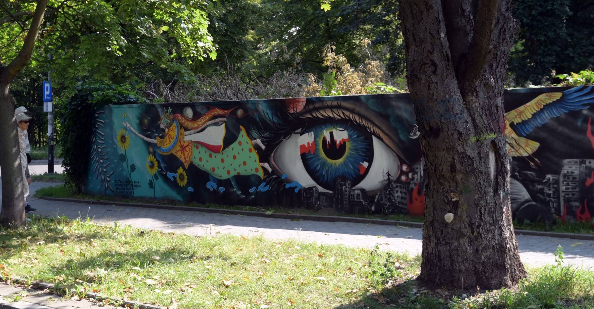 Piekło wojny w Ukrainie na krakowskim muralu
