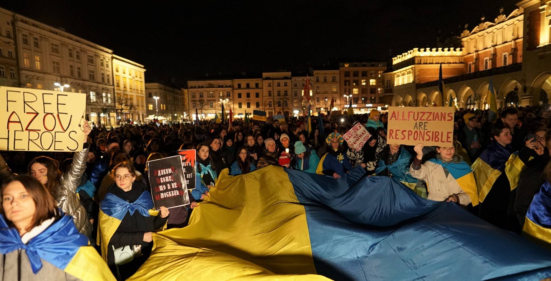 Kraków solidarny z Ukrainą! Marsze w rocznicę rosyjskiej agresji