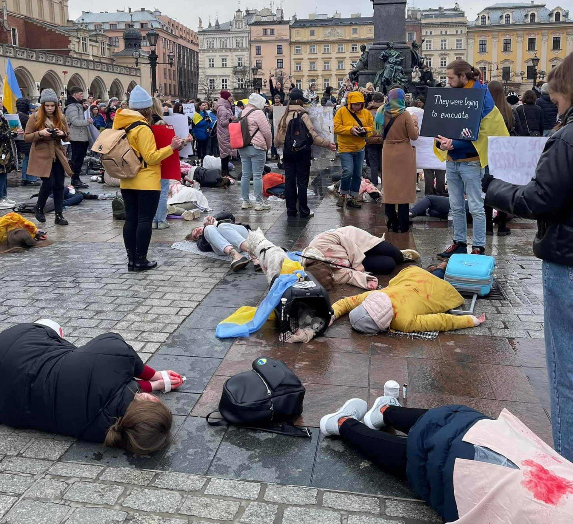 "Krwawe ludobójstwo" - protestowali w Krakowie przeciw barbarzyństwu rosyjskich wojsk