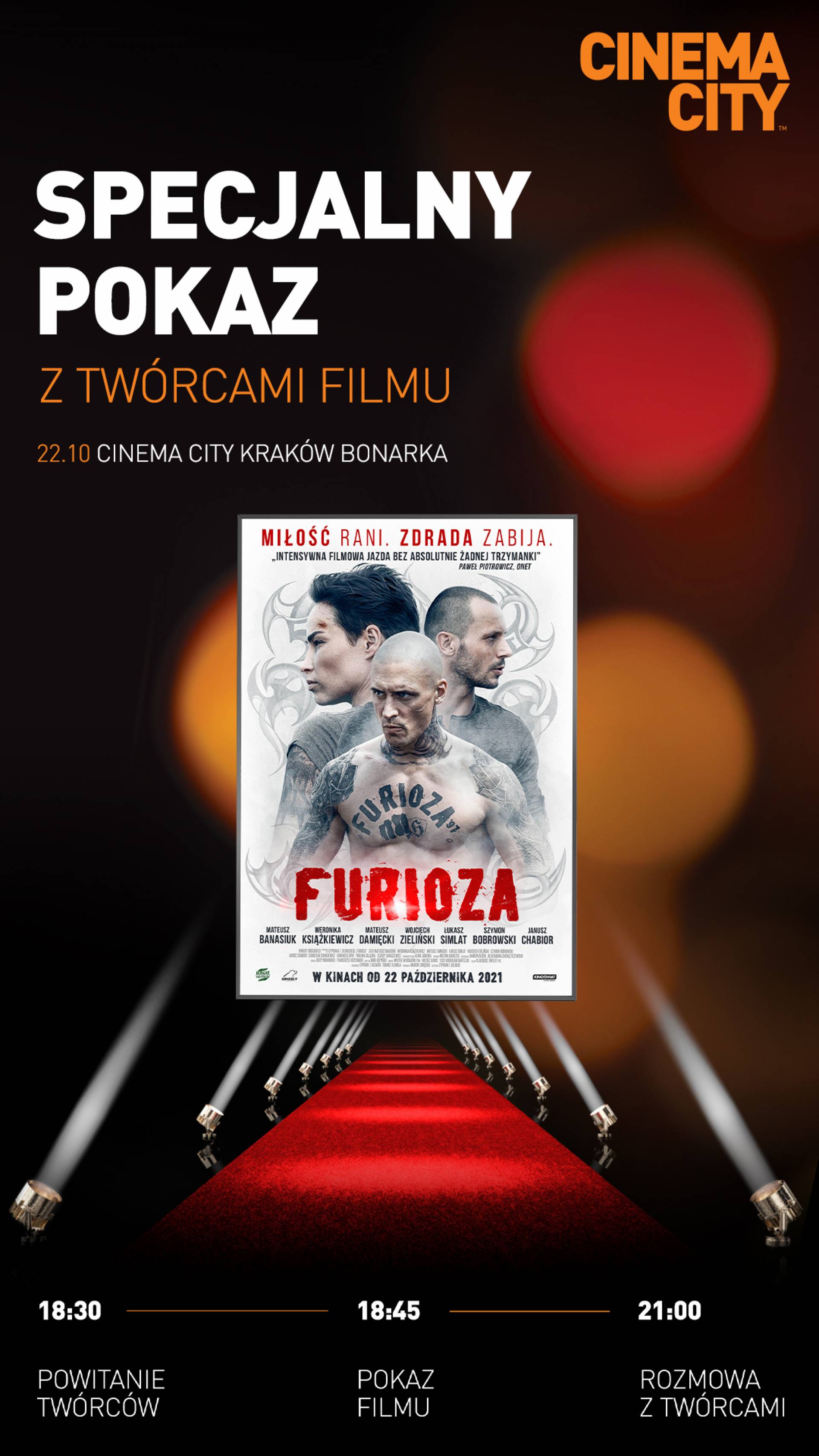 Spotkanie z twórcami filmu "Furioza" w dniu premiery w Cinema City Bonarka