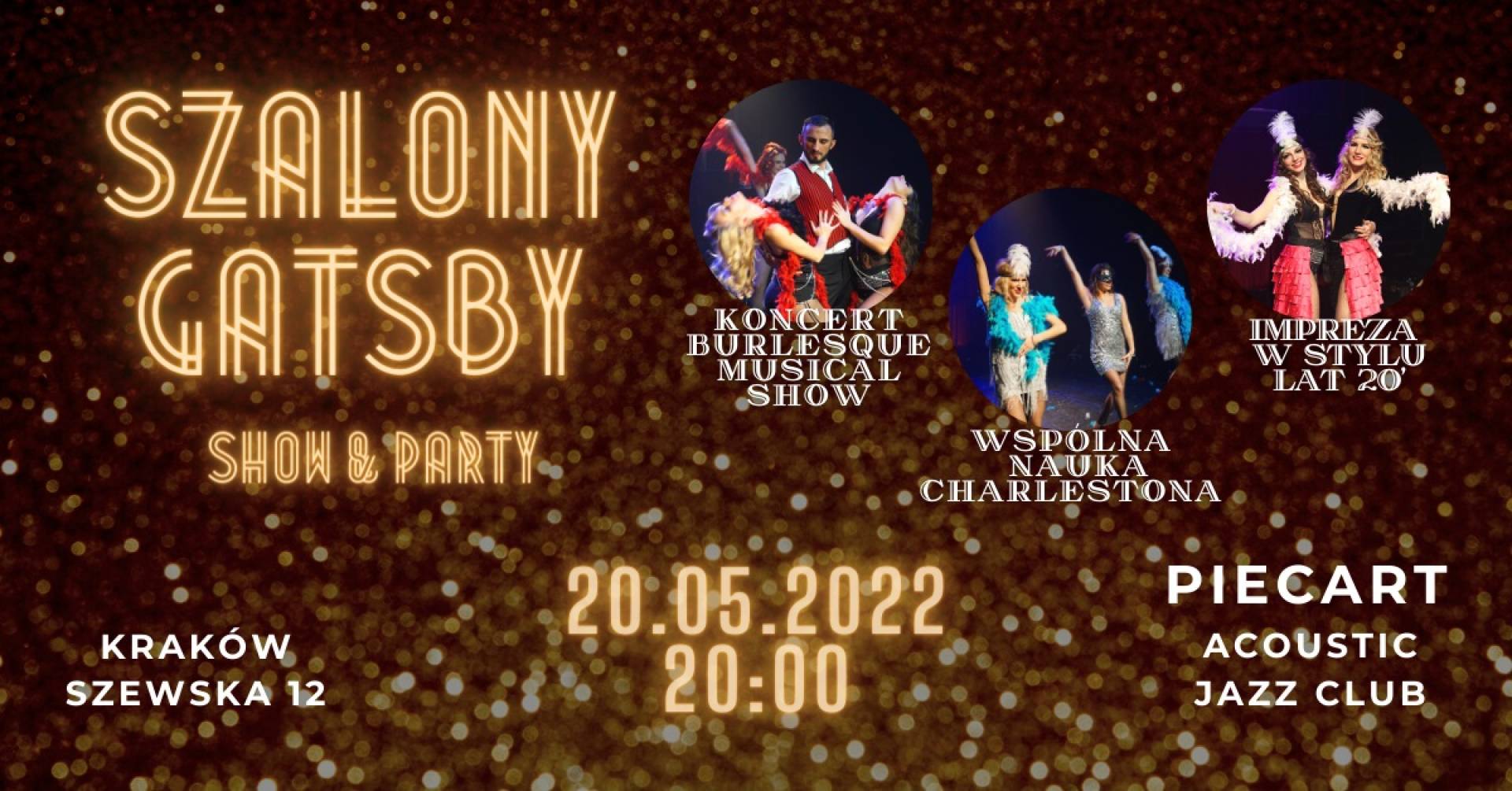 Szalony Gatsby Show&Party - impreza w stylu lat 20. Burlesque Musical Show