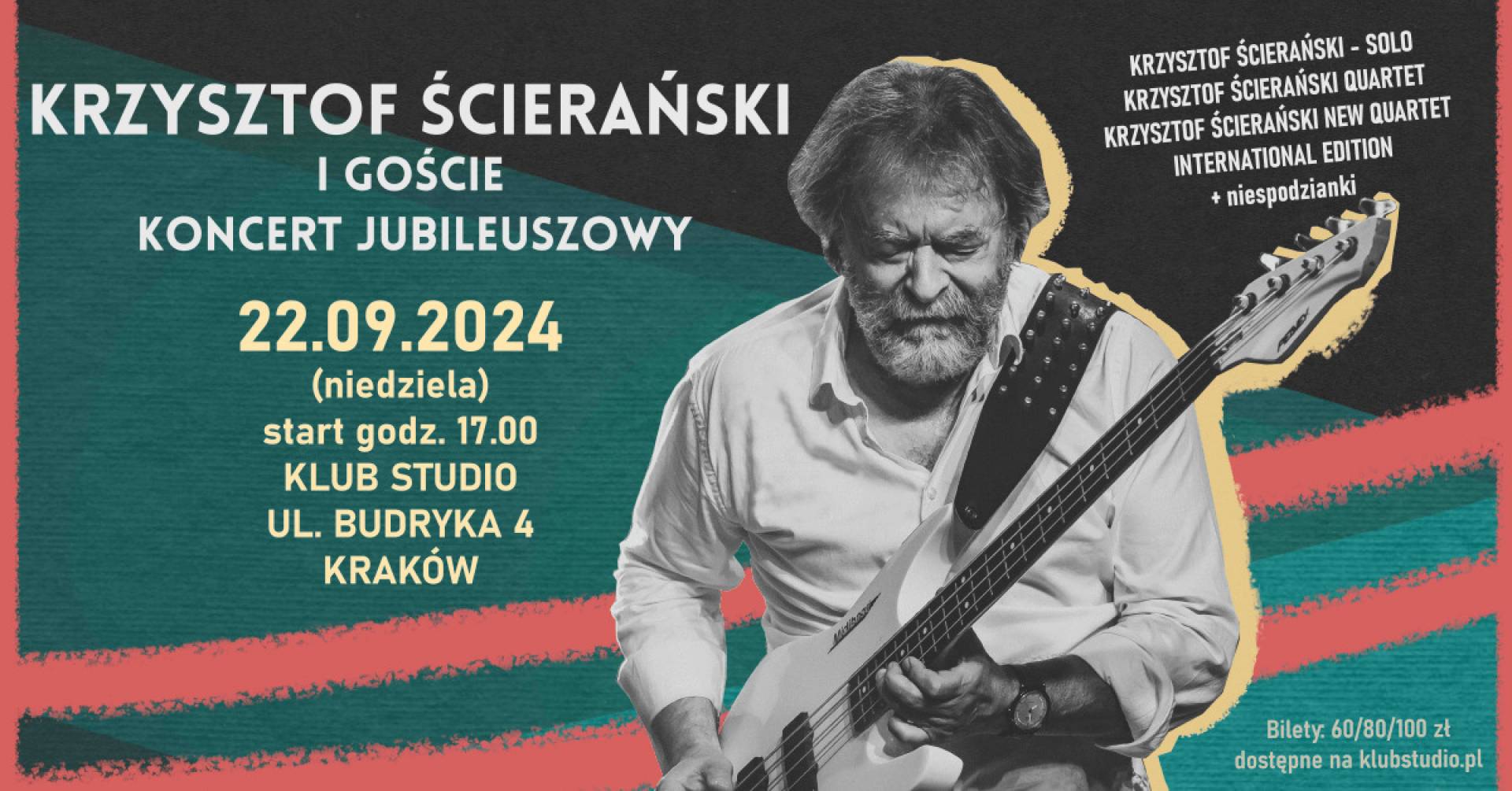 Jubileuszowy koncert Krzysztofa Ścierańskiego w Klubie Studio