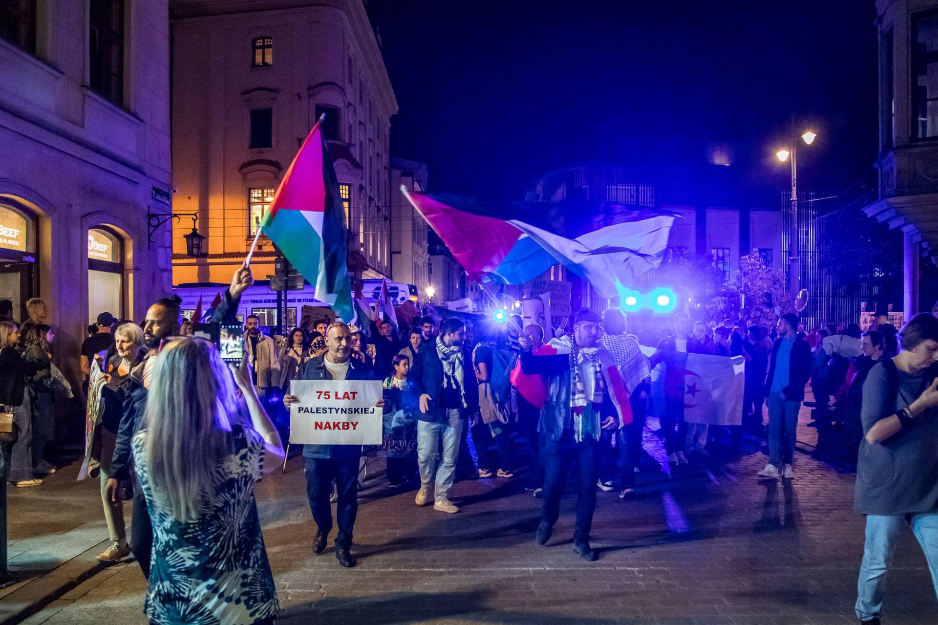 Palestyńczycy przeszli ulicami Krakowa, antyizraelski protest