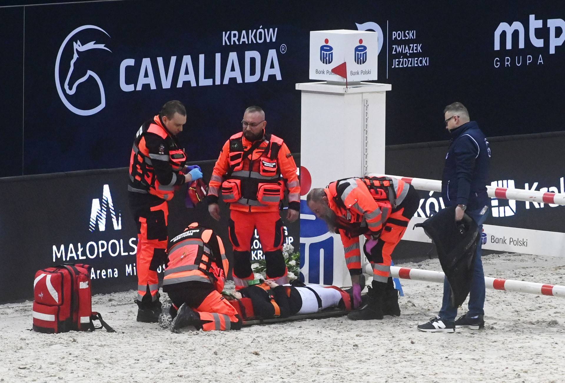 Taka sytuacja podczas zawodów w Tauron Arenie, święto jeździectwa w Krakowie