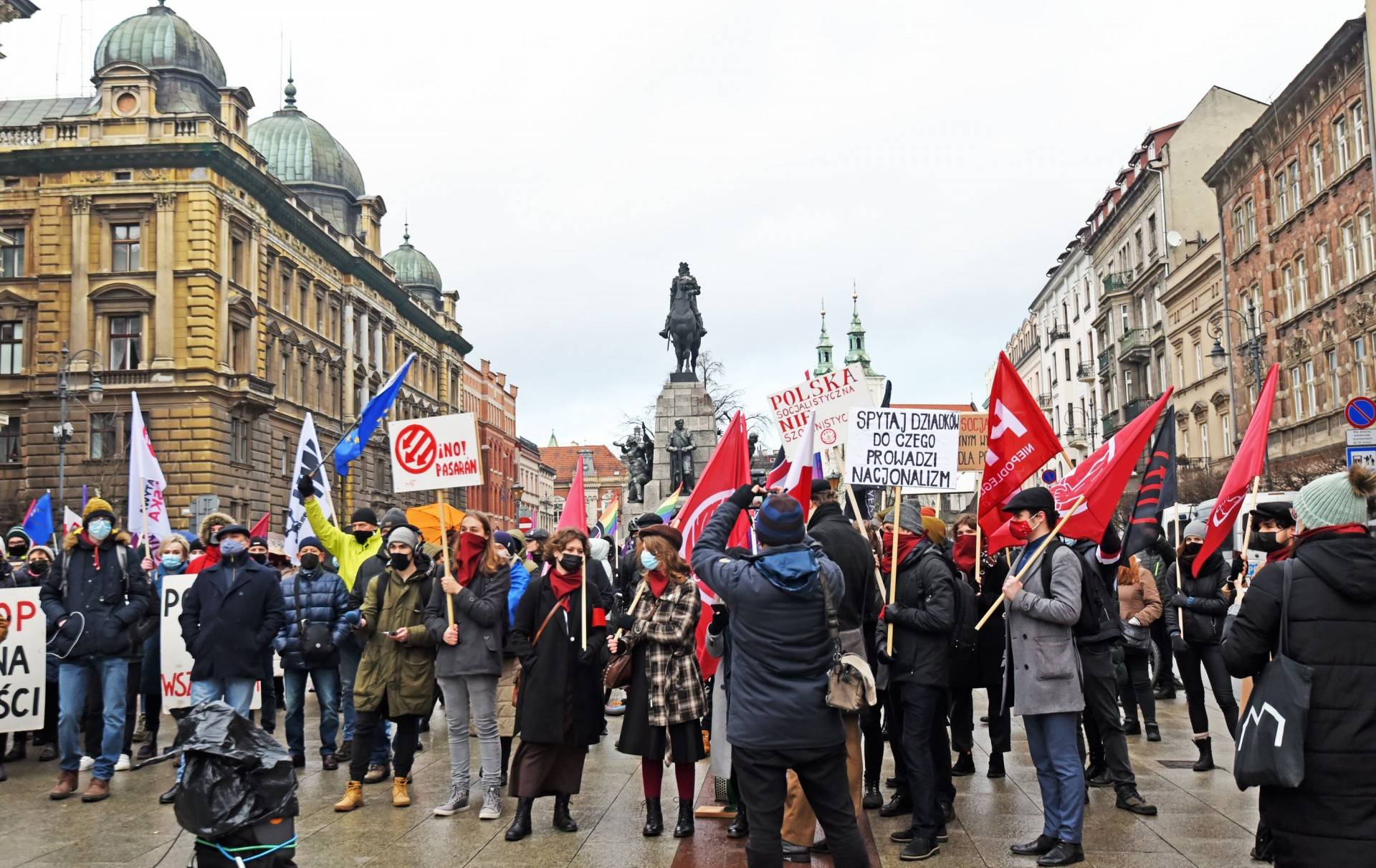 Demonstracja w Krakowie w 99. rocznicę zabójstwa Gabriela Narutowicza