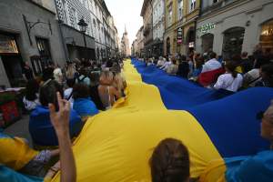Marsz Wolnej Ukrainy przeszedł przez Kraków, solidarni z walczącym narodem