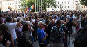 Takiej manifestacji przed magistratem jeszcze nie było