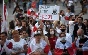 W Krakowie solidarni z Białorusią, fot. Marek Lasyk