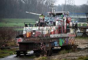 Pozostałości po starym porcie na Wiśle w Krakowie...