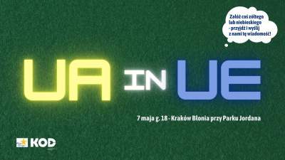 Akcja na krakowskich Błoniach: gest poparcia dla Ukrainy w UE
