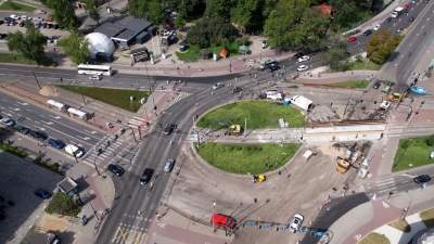 Zmiany na rondzie Matecznego, zamknięta południowa część skrzyżowania