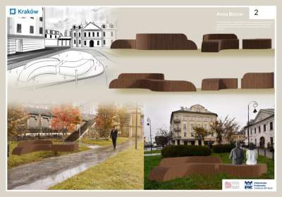 Tak mogłaby wyglądać krakowska ławeczka zakochanych