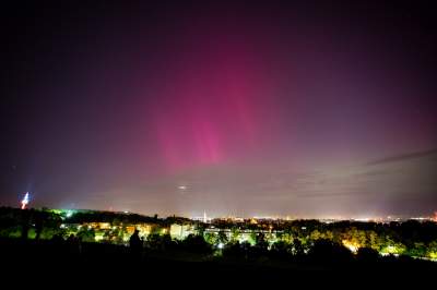 Zorza polarna nad Krakowem, niezwykle rzadkie u nas zjawisko