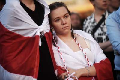 W Krakowie solidarni z Białorusią, fot. Marek Lasyk - zdjęcie 3