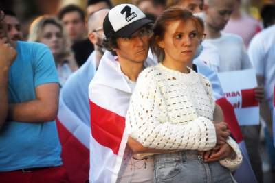 W Krakowie solidarni z Białorusią, fot. Marek Lasyk - zdjęcie 5