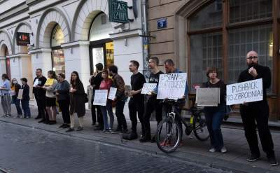 Haniebne działania polskich władz. Protest w Krakowie 27.09.2021 - zdjęcie 20