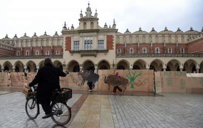 Zbudowali na Rynku tekturowy mur i go obalili.  "Murowana katastrofa" - zdjęcie 9