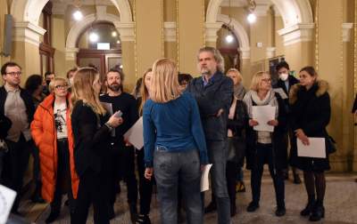 Konferencja w Teatrze Słowackiego. Cały zespół wspiera dyrektora - zdjęcie 38