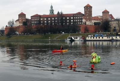 Lubią popływać w styczniu w Wiśle pod Wawelem - zdjęcie 2