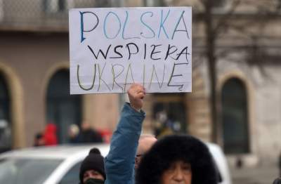 Marsz solidarności z Ukrainą w Krakowie. Finał przed konsulatem Rosji - zdjęcie 23