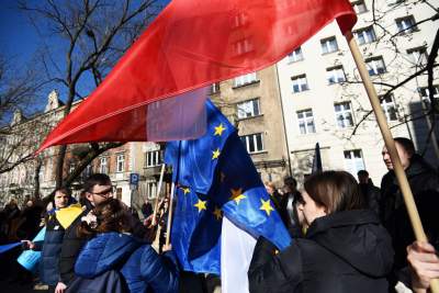 Konsulat Rosji w Krakowie. Protest przeciw napaści na Ukrainę - zdjęcie 23