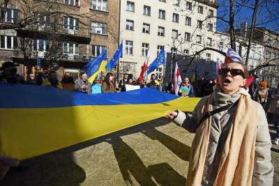 Konsulat Rosji w Krakowie. Protest przeciw napaści na Ukrainę - zdjęcie 25