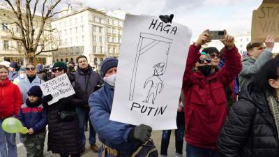 Hymn Ukrainy, wspólna modlitwa, braterstwo. Antywojenna manifestacja na Rynku - zdjęcie 6