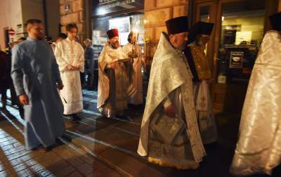 Prawosławna Wielkanoc w Krakowie, kilkugodzinna nocna liturgia - zdjęcie 37
