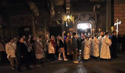 Prawosławna Wielkanoc w Krakowie, kilkugodzinna nocna liturgia - zdjęcie 36