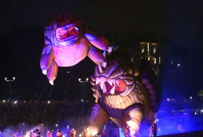 Pofrunął nawet pomnik Smoka Wawelskiego. Wielki pokaz nad Wisłą - zdjęcie 31