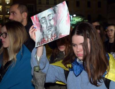 Wieczorny protest Ukraińców. "Rosja to państwo terrorystyczne" - zdjęcie 14