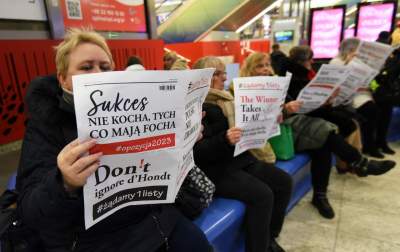 Brak kompromisu - premia dla PiS-u, flash mob na Dworcu Głównym - zdjęcie 33