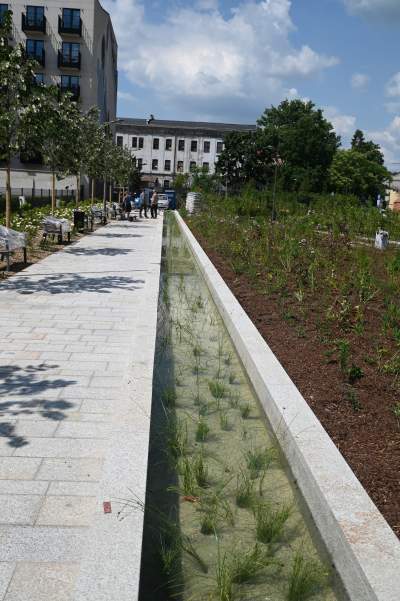 Park Szymborskiej na parę dni przed otwarciem, mural też prawie gotowy - zdjęcie 14