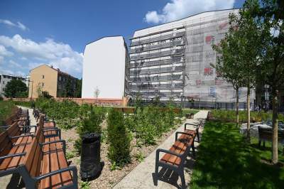 Park Szymborskiej na parę dni przed otwarciem, mural też prawie gotowy - zdjęcie 34