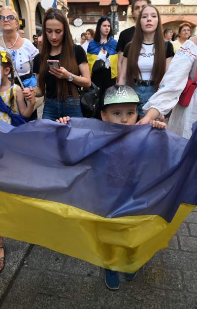 Marsz Wolnej Ukrainy przeszedł przez Kraków, solidarni z walczącym narodem - zdjęcie 29