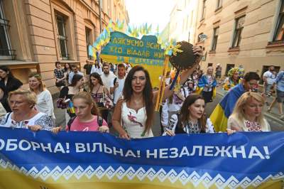 Marsz Wolnej Ukrainy przeszedł przez Kraków, solidarni z walczącym narodem - zdjęcie 23