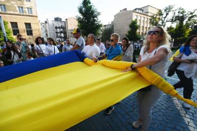 Marsz Wolnej Ukrainy przeszedł przez Kraków, solidarni z walczącym narodem - zdjęcie 7
