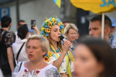 Marsz Wolnej Ukrainy przeszedł przez Kraków, solidarni z walczącym narodem - zdjęcie 18