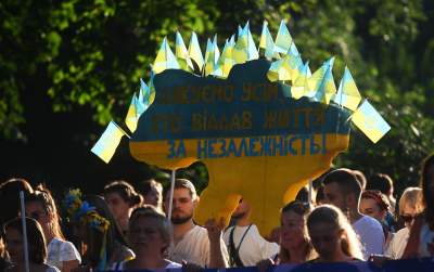 Marsz Wolnej Ukrainy przeszedł przez Kraków, solidarni z walczącym narodem - zdjęcie 24