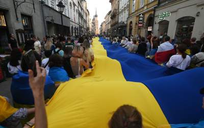 Marsz Wolnej Ukrainy przeszedł przez Kraków, solidarni z walczącym narodem - zdjęcie 32