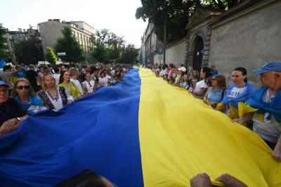 Marsz Wolnej Ukrainy przeszedł przez Kraków, solidarni z walczącym narodem - zdjęcie 14