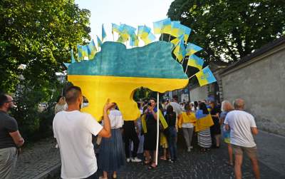 Marsz Wolnej Ukrainy przeszedł przez Kraków, solidarni z walczącym narodem - zdjęcie 12