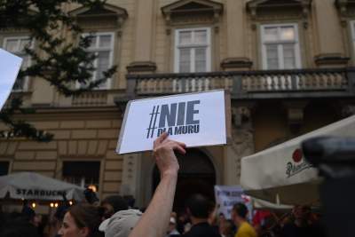 Specjalny pokaz filmu "Zielona granica", protesty zwolenników i przeciwników - zdjęcie 24