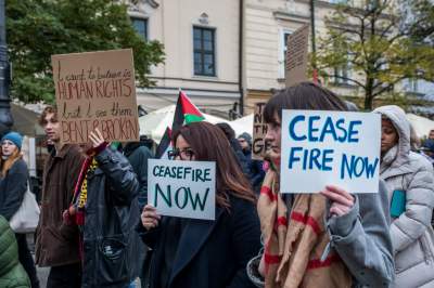 Palestyńczycy na krakowskim Rynku, kolejny protest - zdjęcie 21