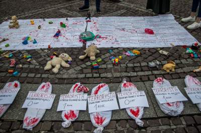 Palestyńczycy na krakowskim Rynku, kolejny protest - zdjęcie 2