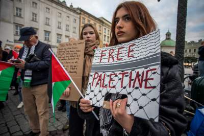 Palestyńczycy na krakowskim Rynku, kolejny protest - zdjęcie 7