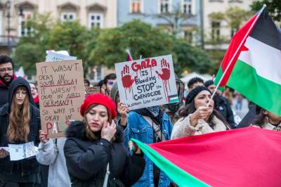 Palestyńczycy na krakowskim Rynku, kolejny protest - zdjęcie 24