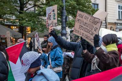 Palestyńczycy na krakowskim Rynku, kolejny protest - zdjęcie 20